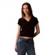 Calvin Klein Cropped T-Shirt Rib Nero Donna