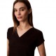 Calvin Klein Cropped T-Shirt Rib Nero Donna