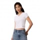 Calvin Klein Cropped T-Shirt Rib Bianco Donna