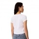 Calvin Klein Cropped T-Shirt Rib Bianco Donna