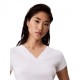 Calvin Klein Cropped T-Shirt Rib Bianco Donna