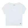 Calvin Klein Cropped T-Shirt Rib Bianco Donna