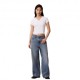 Calvin Klein Cropped T-Shirt Rib Bianco Donna