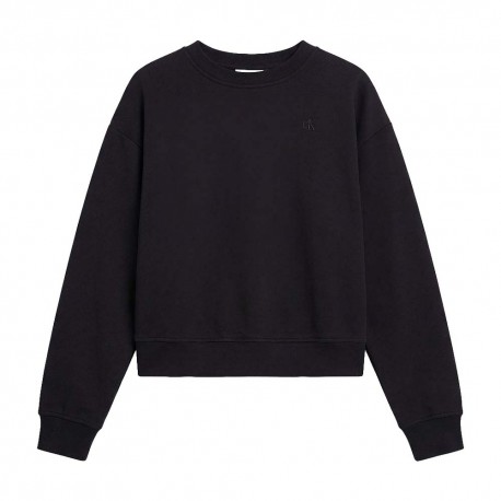 Calvin Klein Maglia Maniche Lunghe Girocollo Monogram Nero Donna