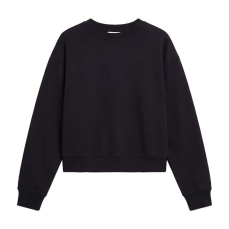 Calvin Klein Maglia Maniche Lunghe Girocollo Monogram Nero Donna