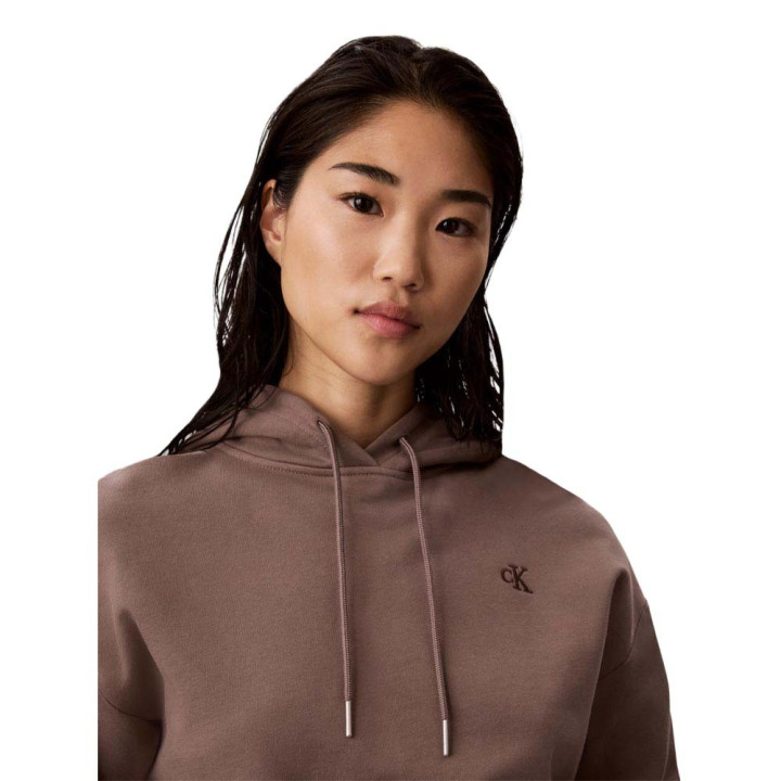 Calvin Klein Felpa Con Cappuccio Monogram Grigio Donna