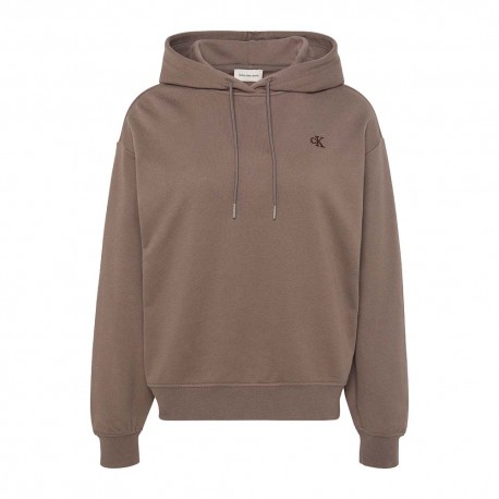 Calvin Klein Felpa Con Cappuccio Monogram Grigio Donna