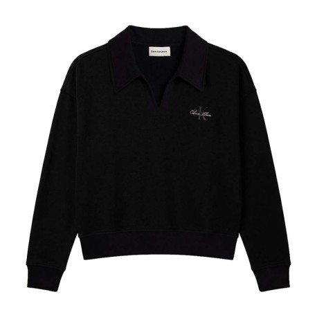 Calvin Klein Felpa Logo Nero Donna