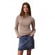 Calvin Klein Maglia Maniche Lunghe Girocollo Logo Piccolo Beige Donna