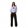 Calvin Klein Maglia Maniche Lunghe Dolcevita Big Logo Azzurro Donna