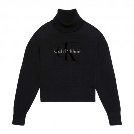 Maniche Lunghe Dolcevita Big logo nero