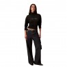 Calvin Klein Maglia Maniche Lunghe Dolcevita Big Logo Nero Donna