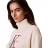 Calvin Klein Maglia Maniche Lunghe Dolcevita Big Logo Bianco Donna