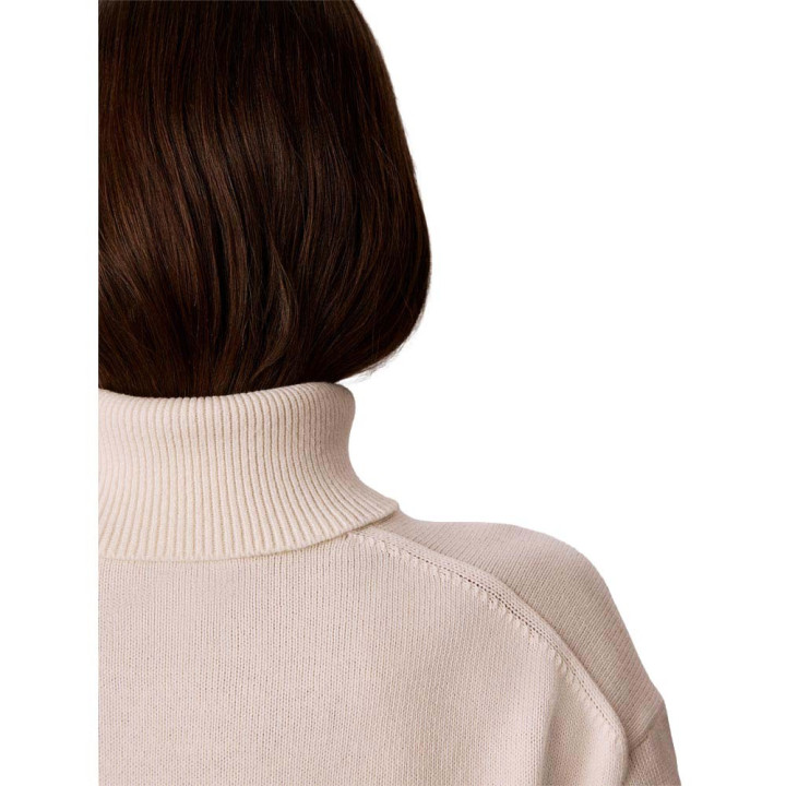 Calvin Klein Maglia Maniche Lunghe Dolcevita Big Logo Bianco Donna
