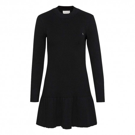 Calvin Klein Mock Neck Dress Nero Donna