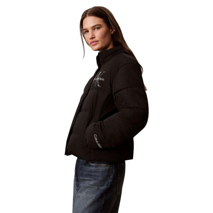 Calvin Klein Piumino Puffer Monologo Shorts Nero Donna