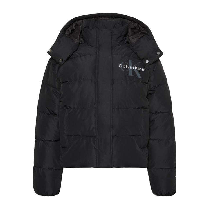Calvin Klein Piumino Puffer Monologo Shorts Nero Donna