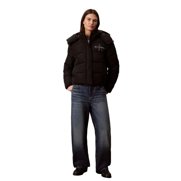 Calvin Klein Piumino Puffer Monologo Shorts Nero Donna