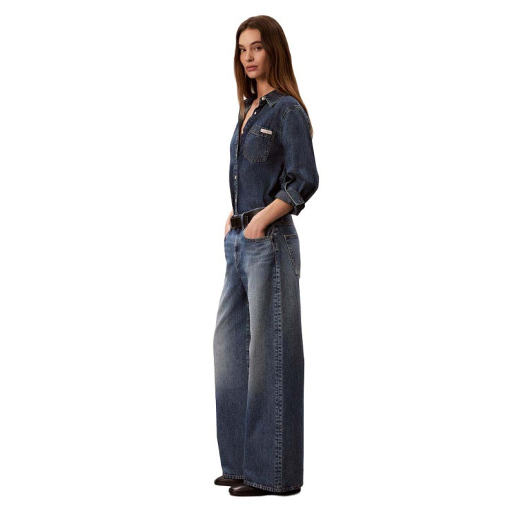 Calvin Klein Jeans The Wide Leg Aged Saphire Blu Donna
