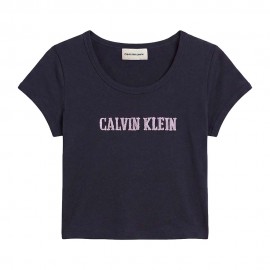 Calvin Klein T-Shirt Logo Varsity Nero Donna