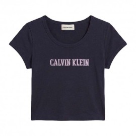 Calvin Klein T-Shirt Logo Varsity Nero Donna