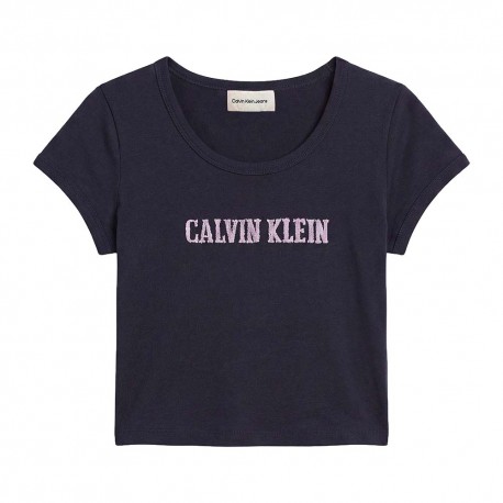 Calvin Klein T-Shirt Logo Varsity Nero Donna