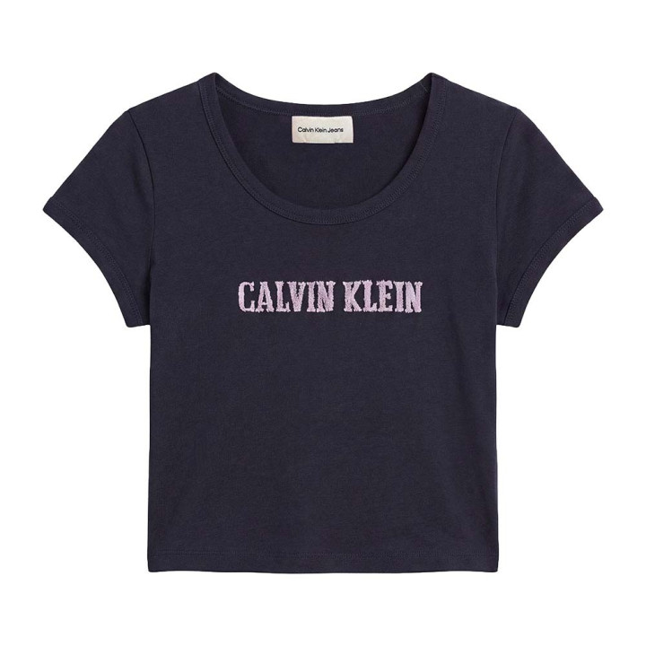 Calvin Klein T-Shirt Logo Varsity Nero Donna