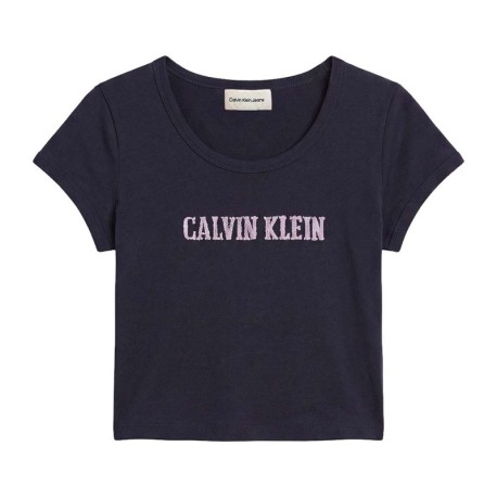 Calvin Klein T-Shirt Logo Varsity Nero Donna