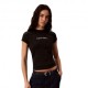 Calvin Klein T-Shirt Slim Fit Heart Logo Nero Donna