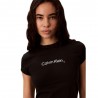 Calvin Klein T-Shirt Slim Fit Heart Logo Nero Donna