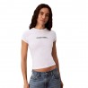 Calvin Klein T-Shirt Slim Fit Heart Logo Bianco Donna