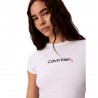 Calvin Klein T-Shirt Slim Fit Heart Logo Bianco Donna