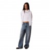 Calvin Klein T-Shirt Slim Fit Heart Logo Bianco Donna