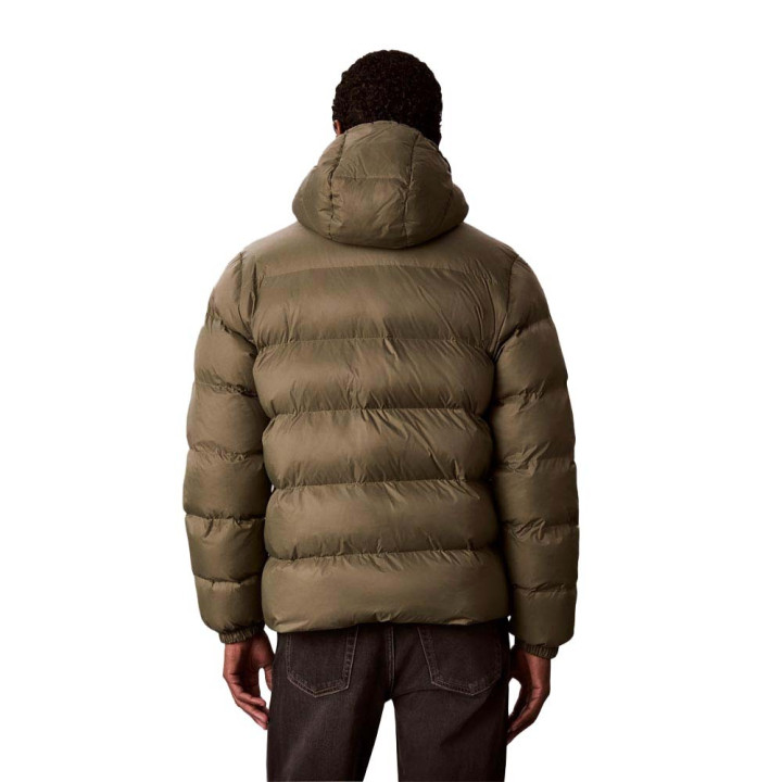 Calvin Klein Piumino Logo Puff Hooded Verde Uomo