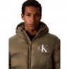 Calvin Klein Piumino Logo Puff Hooded Verde Uomo