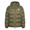 Calvin Klein Piumino Logo Puff Hooded Verde Uomo
