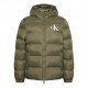 Calvin Klein Piumino Logo Puff Hooded Verde Uomo
