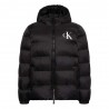 Calvin Klein Piumino Logo Puff Hooded Nero Uomo