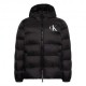 Calvin Klein Piumino Logo Puff Hooded Nero Uomo
