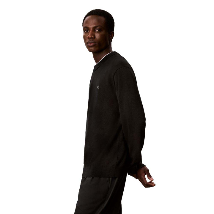 Calvin Klein Maglia Maniche Lunghe Girocollo Cotton Crewnek Nero Uomo