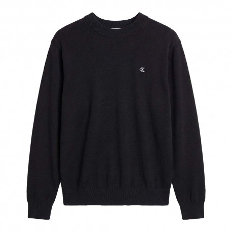Calvin Klein Maglia Maniche Lunghe Girocollo Cotton Crewnek Nero Uomo