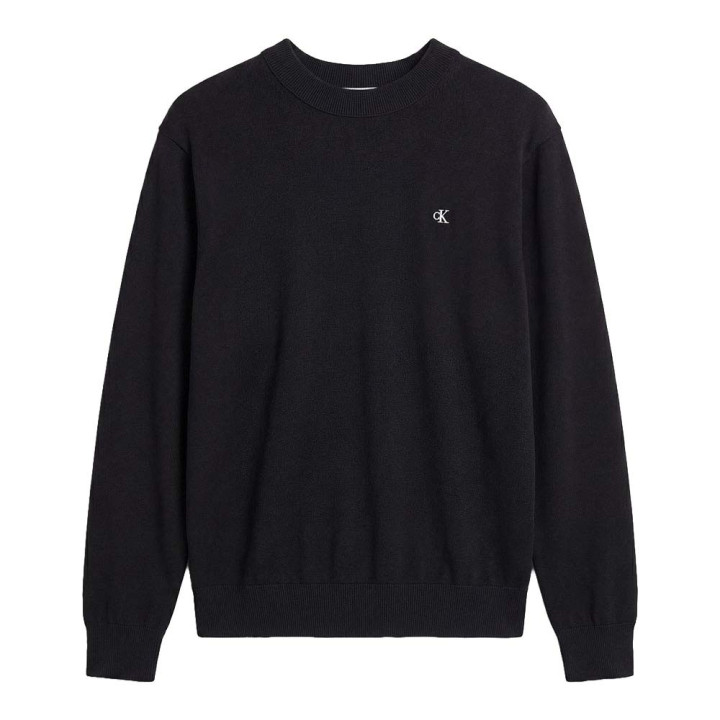 Calvin Klein Maglia Maniche Lunghe Girocollo Cotton Crewnek Nero Uomo
