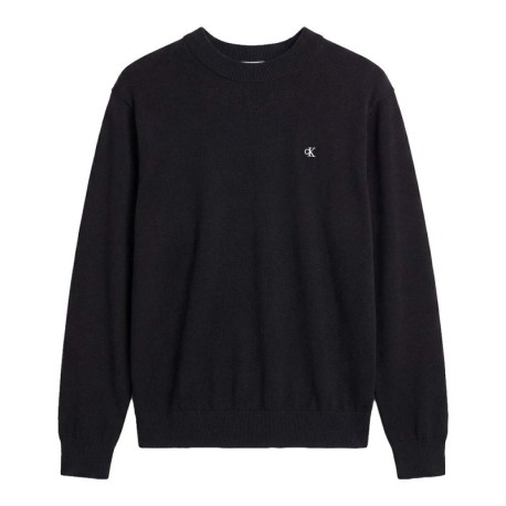 Calvin Klein Maglia Maniche Lunghe Girocollo Cotton Crewnek Nero Uomo