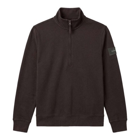 Calvin Klein Felpa Mezza Zip Badge Nero Uomo