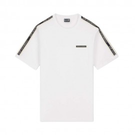 Ea7 T-Shirt Logo Tape Bianco Uomo