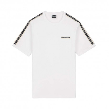 Ea7 T-Shirt Logo Tape Bianco Uomo