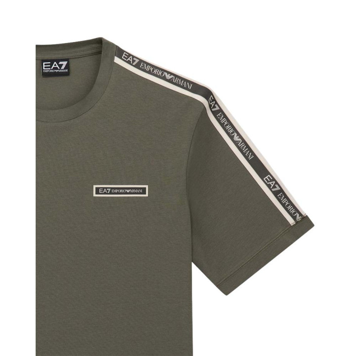 Ea7 T-Shirt Logo Tape Verde Uomo