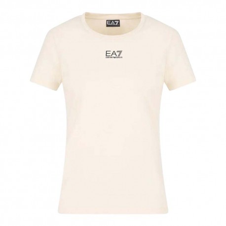Ea7 T-Shirt Logo Series Essential Bianco Donna