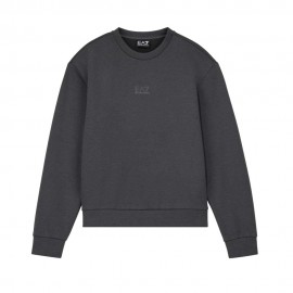 Ea7 Felpa Girocollo Logo Series Essential Grigio Donna