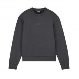 Ea7 Felpa Girocollo Logo Series Essential Grigio Donna